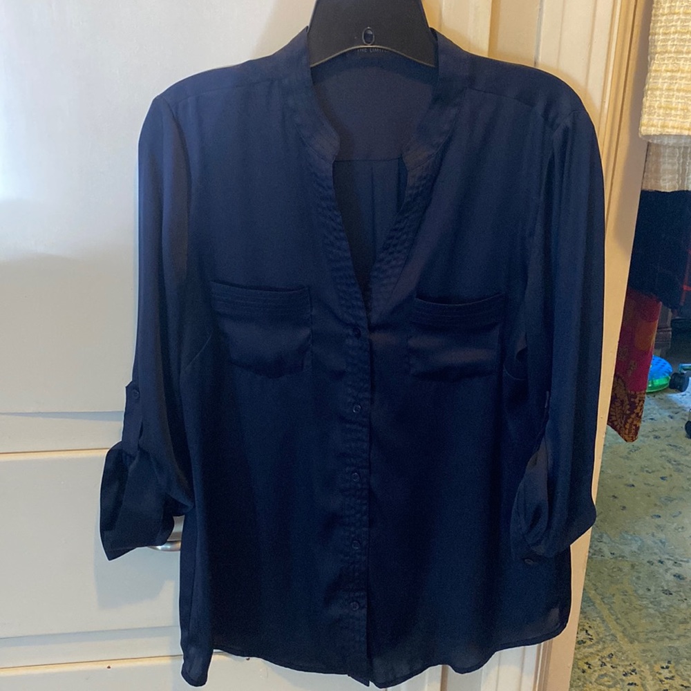 Limited silky feel button down the front blouse
